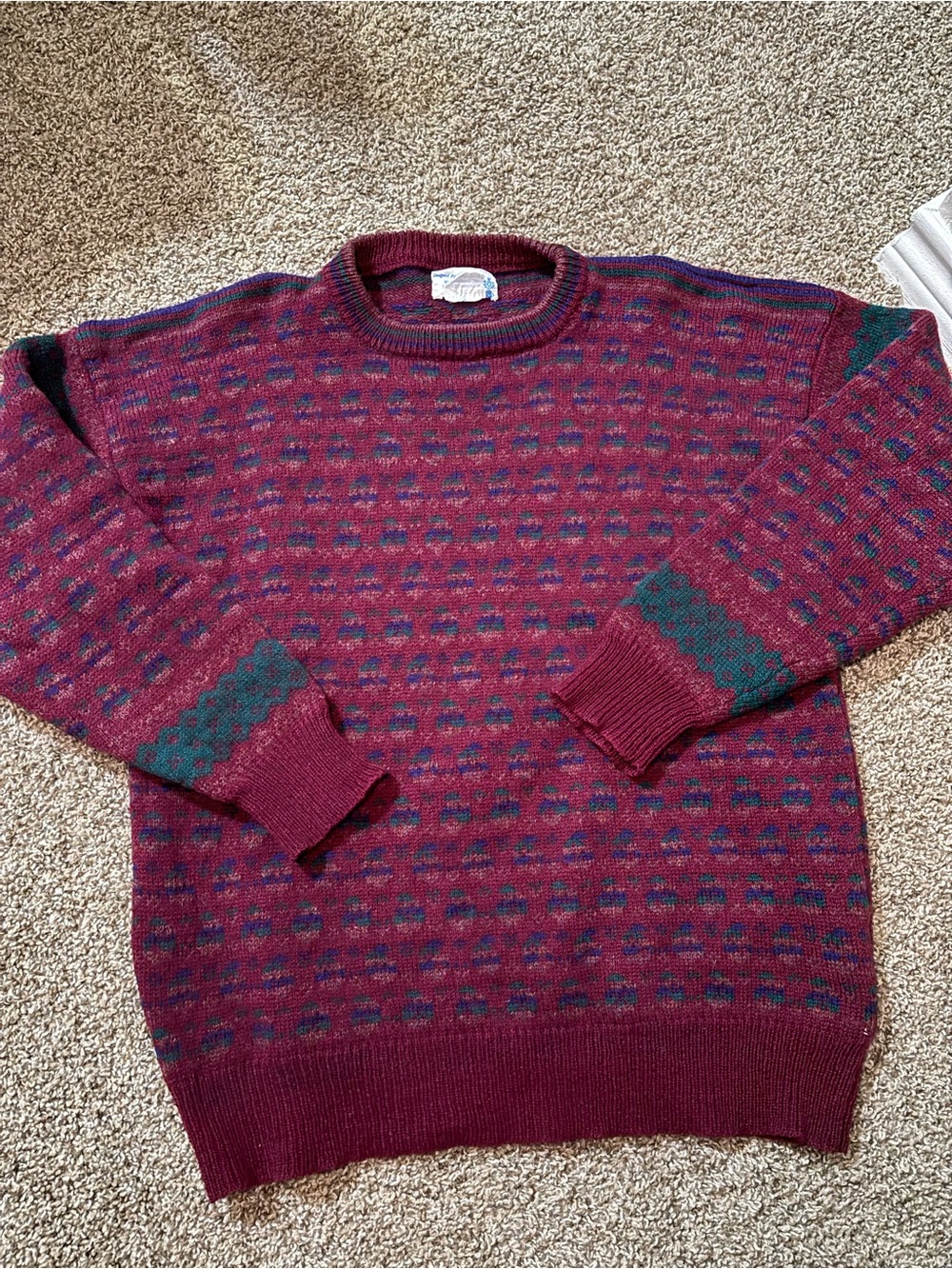 Vintage 100% Shetland Wool Granda Cottage Core Sweater